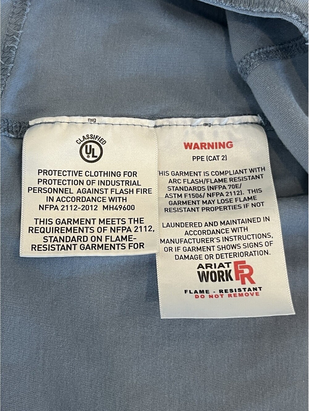 Ariat FR CAT 2 Henley T Shirt Large Pocket Long Sleeve Flame Resistant Blue - Picture 3 of 8